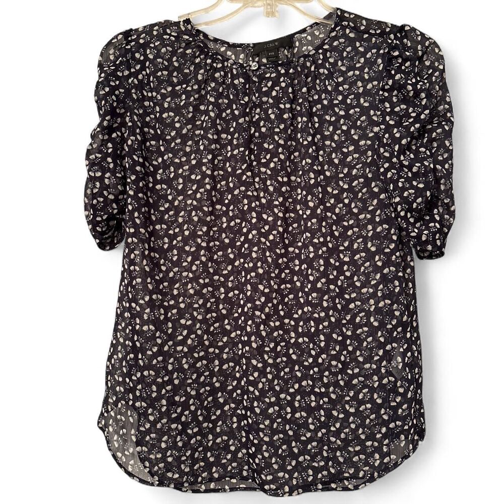 Jcrew Women's Black and Navy Blouse
